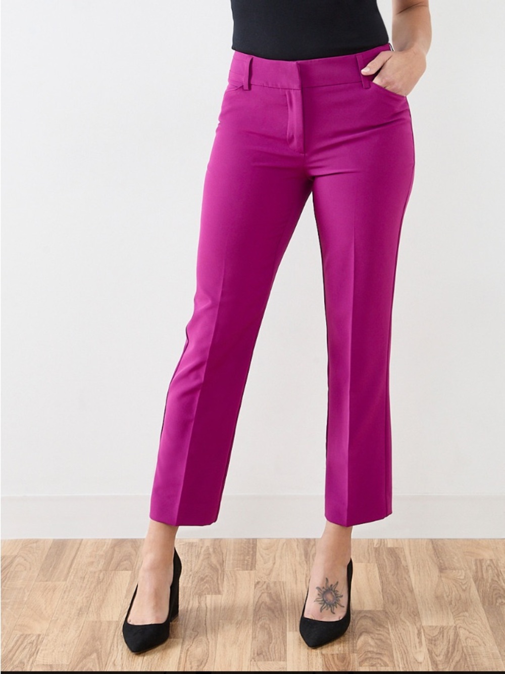 Cleo Leah Straight Leg Ankle Pants - Plumberry - Sizes 16 & 18 - NWT